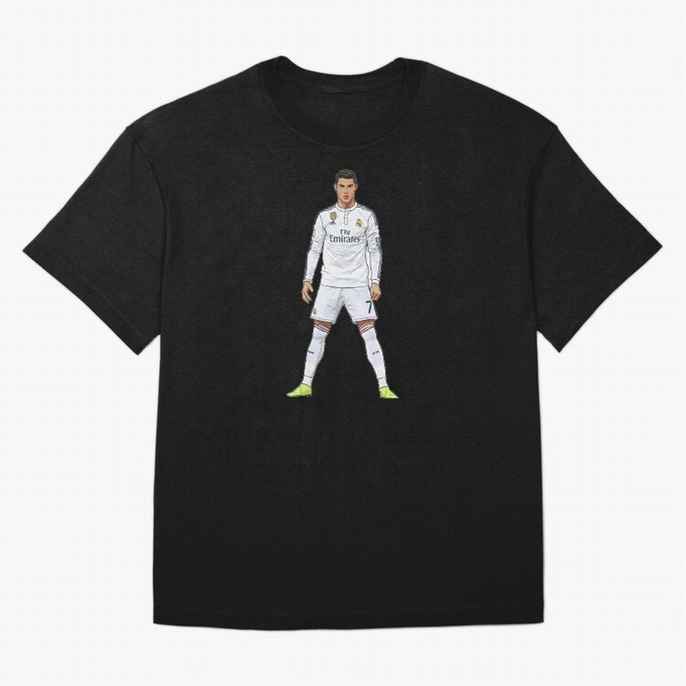 Cristiano Ronaldo at Madrid | Football Legend Oversized T-Shirt Honor the Beautiful Game during FIFA World Cup 2026 for Fans of Messi and England, France and Netherlands, Bringing Sports Nostalgia, International Competition, Famous Players and