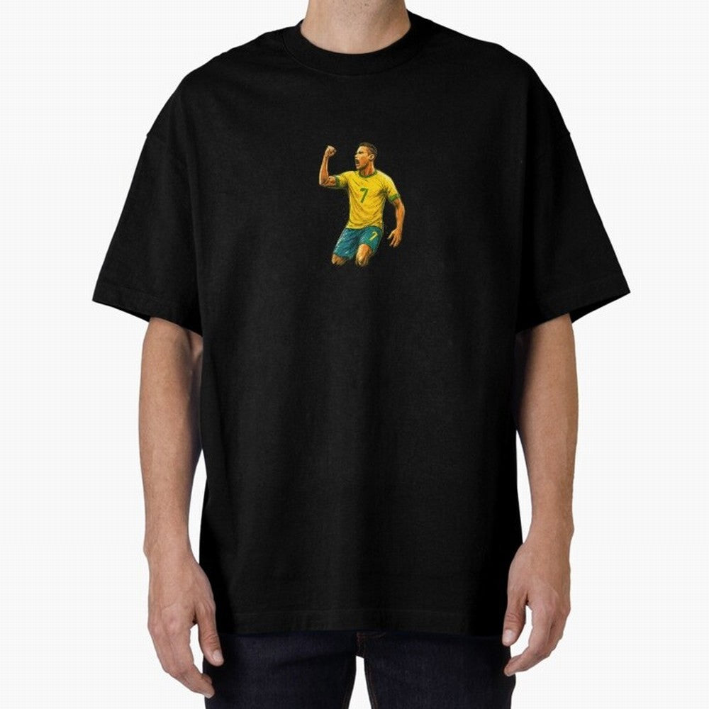 Energetic Soccer Celebration ¨C Number 7 Sketch Art Oversized T-Shirt Step into FIFA World Cup 2026 Group Stage Driven by Messi, Neymar and Mbappe, England, France and Netherlands Energy, Football Festival Excitement, Trophy Ambitions, Country