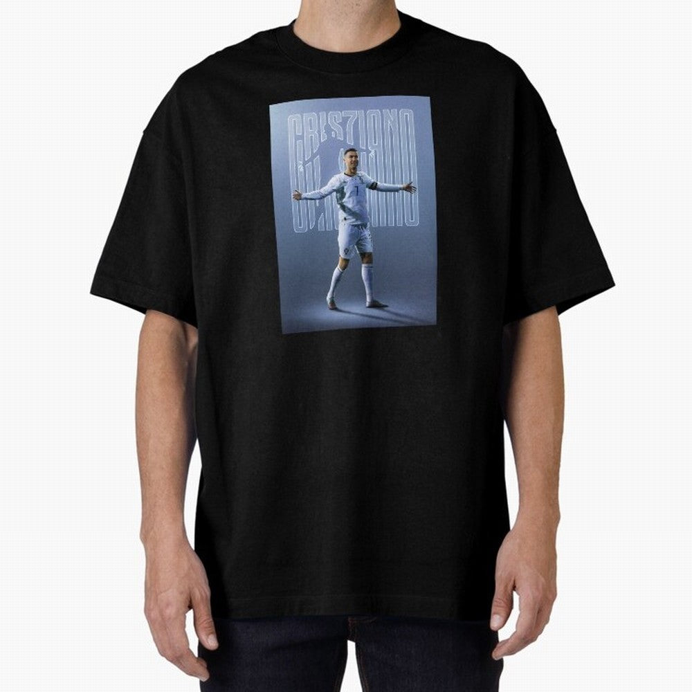 Football Royalty: Cristiano Ronaldo Oversized T-Shirt Celebrate Global Passion for FIFA World Cup 2026 Driven by Haaland and Mbappe, Spain and Netherlands Energy, Sports Nostalgia, International Competition, Famous Players and Unforgettable
