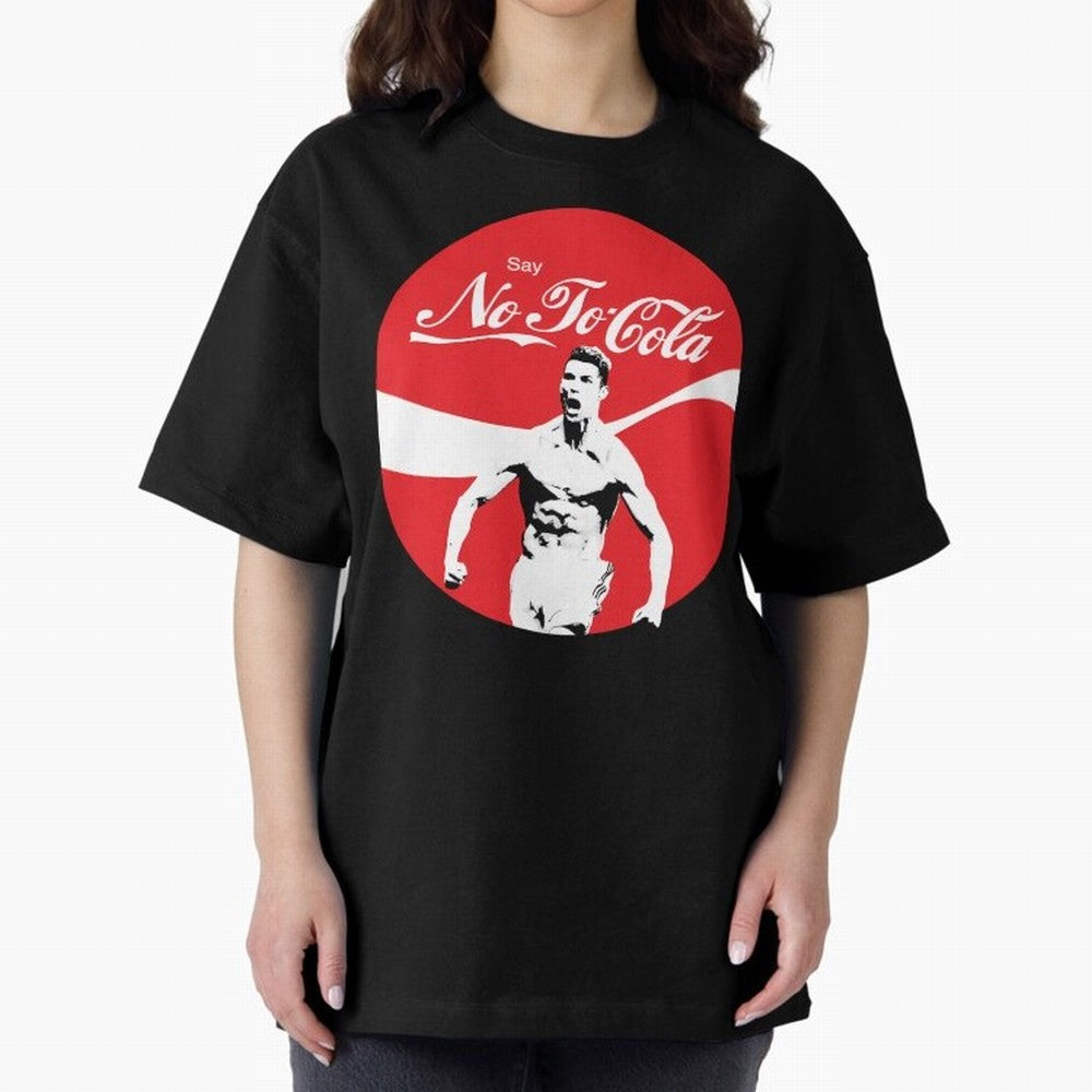Cristiano Ronaldo Say No To Cola Oversized T-Shirt Show Fan Pride Across Global Football Passion for FIFA World Cup 2026, Centered on Haaland, England, Retro Football Energy, Iconic Rivalries, Trophy Chase Drama and Stadium Atmosphere; Perfect for