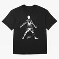 Retro Football Player Celebration Silhouette Artwork For Men And Gift For Soccer Fans Oversized T-Shirt Remember Iconic Moments from Global Football Passion for FIFA World Cup 2026 USA Canada Mexico, Celebrating Mbappe and Neymar, Portugal,