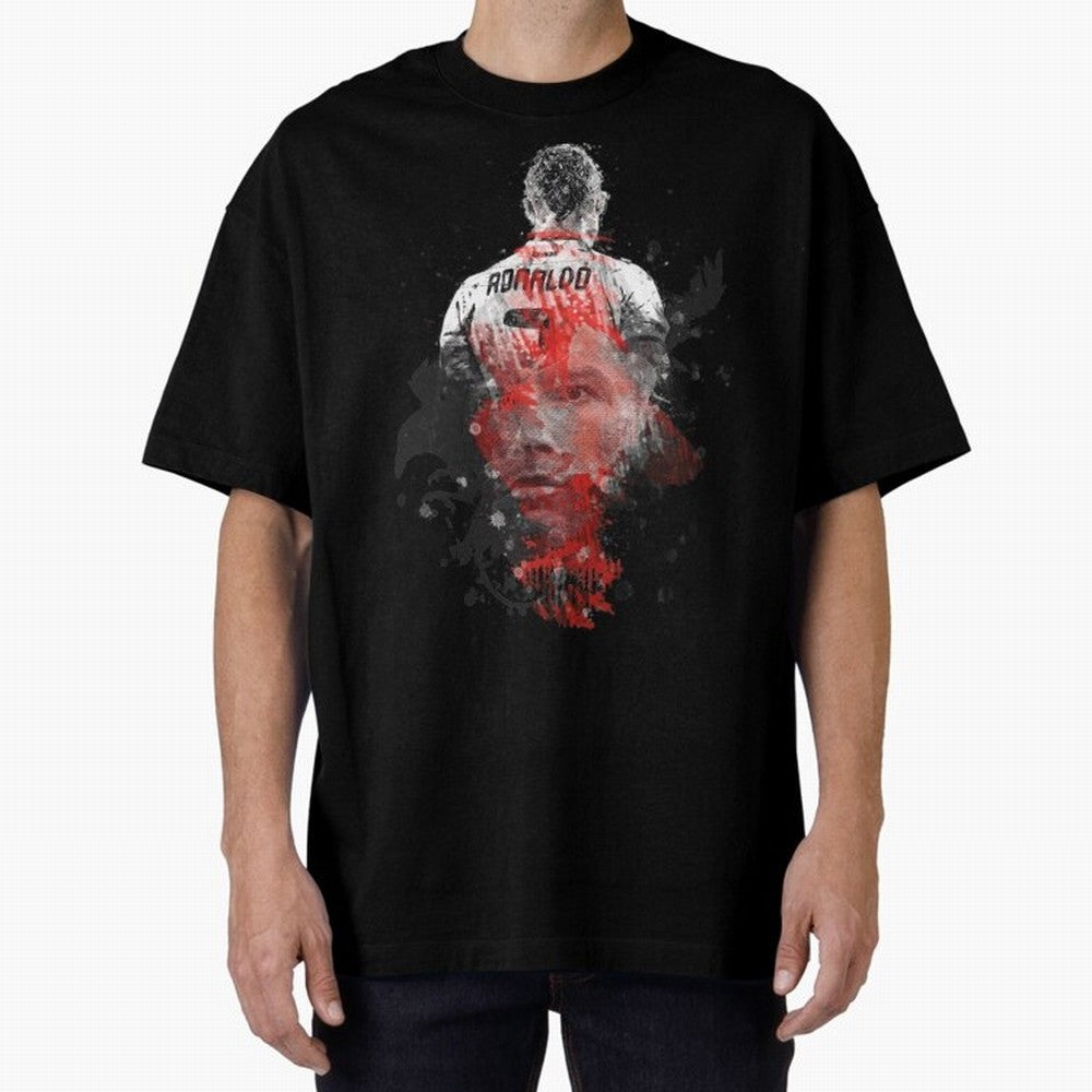 Abstract Football Player Portrait Retro Poster Art For Men, Gift For Soccer Fans Oversized T-Shirt Celebrate Unforgettable Nights in FIFA World Cup 2026 Spirit, Celebrating England, Haaland, Game Day Rituals, Football Legends, Country Pride and the