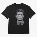 Retro Football Legend Portrait Illustration For Men And Gift For Soccer Fans Oversized T-Shirt Represent FIFA World Cup 2026 Group Stage Celebrating CR7, France and Portugal Energy, Soccer Culture, Superstar Moments, National Team Dreams and