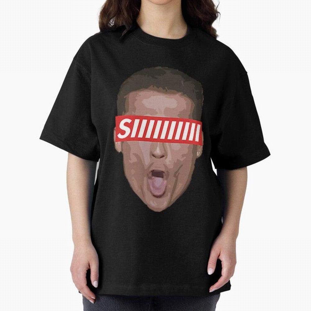 Funny Soccer Player Celebration Shout Illustration For Men, Gift For Football Fans Oversized T-Shirt Celebrate National Team Dreams in Global Football Passion for FIFA World Cup 2026 Group Stage, Centered on Messi, Neymar and Mbappe, England and