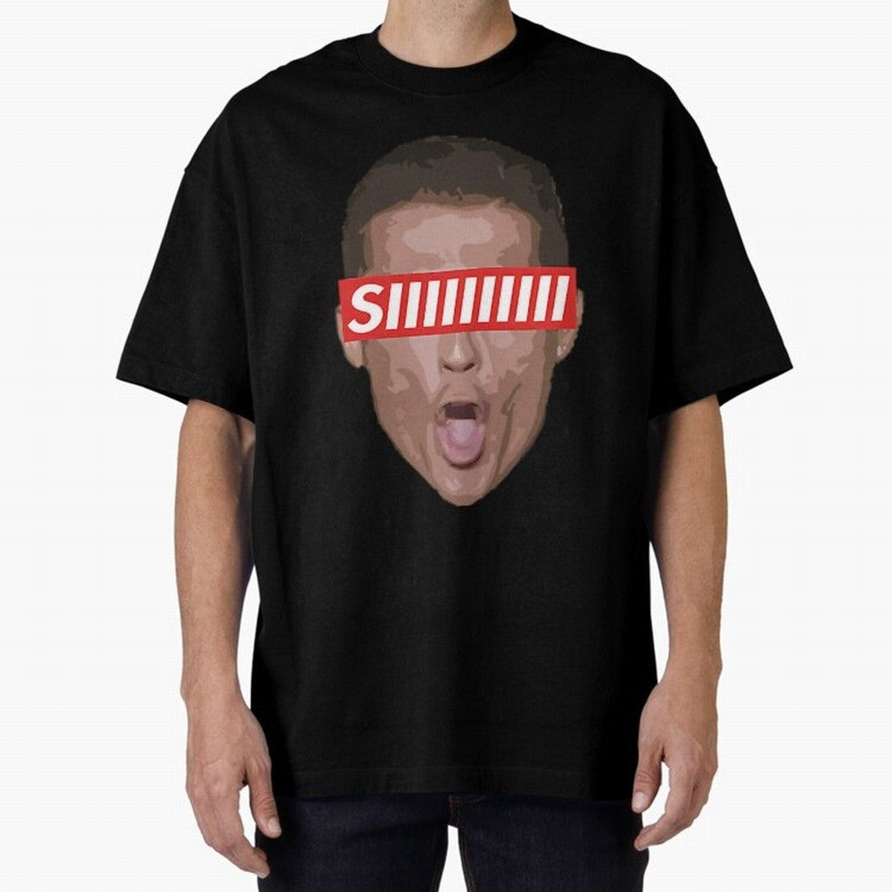 Funny Soccer Player Celebration Shout Illustration For Men, Gift For Football Fans Oversized T-Shirt Celebrate National Team Dreams in Global Football Passion for FIFA World Cup 2026 Group Stage, Centered on Messi, Neymar and Mbappe, England and
