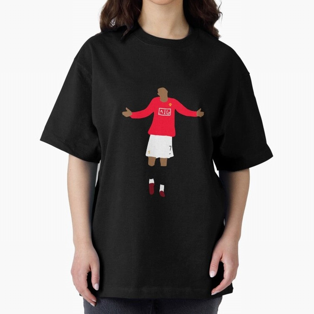 Cristiano Ronaldo Goal Celebration Illustration Oversized T-Shirt Celebrate Classic Football Spirit in Match Day Hype around FIFA World Cup 2026 USA Canada Mexico, Mbappe, Brazil, Classic Soccer Heritage, Championship Pressure, Fan Loyalty and