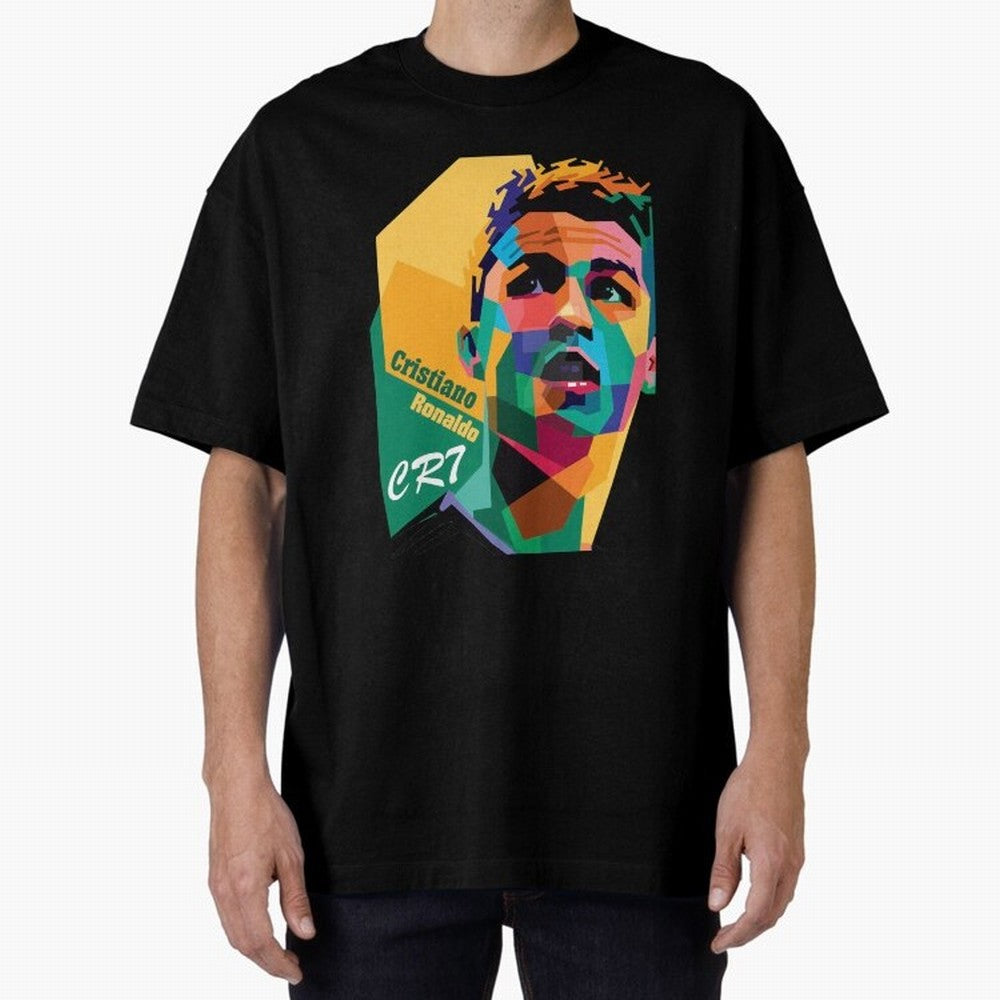 CR7 Pop Art Cristiano Ronaldo Design For Football Fans Gift For Soccer Lovers Oversized T-Shirt Experience the Global Stage of FIFA World Cup 2026 Group Stage Spirit, Capturing Germany, Cristiano Ronaldo, Worldwide Fan Energy, Dramatic Goals,