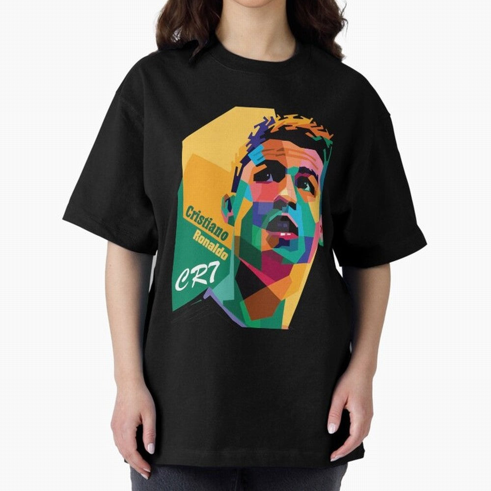CR7 Pop Art Cristiano Ronaldo Design For Football Fans Gift For Soccer Lovers Oversized T-Shirt Experience the Global Stage of FIFA World Cup 2026 Group Stage Spirit, Capturing Germany, Cristiano Ronaldo, Worldwide Fan Energy, Dramatic Goals,