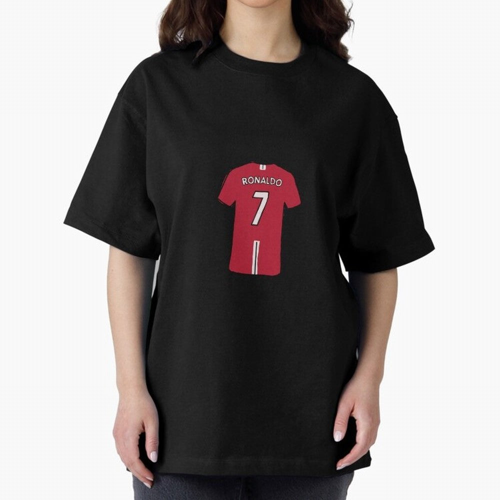 Cristiano Ronaldo Number 7 Jersey Illustration Oversized T-Shirt Show Fan Pride Across FIFA World Cup 2026 for Fans of Neymar and Netherlands, Bringing Fan Favorite Moments, National Team Passion, Big Match Drama and Soccer History; Ideal for