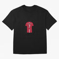 Cristiano Ronaldo Number 7 Jersey Illustration Oversized T-Shirt Show Fan Pride Across FIFA World Cup 2026 for Fans of Neymar and Netherlands, Bringing Fan Favorite Moments, National Team Passion, Big Match Drama and Soccer History; Ideal for