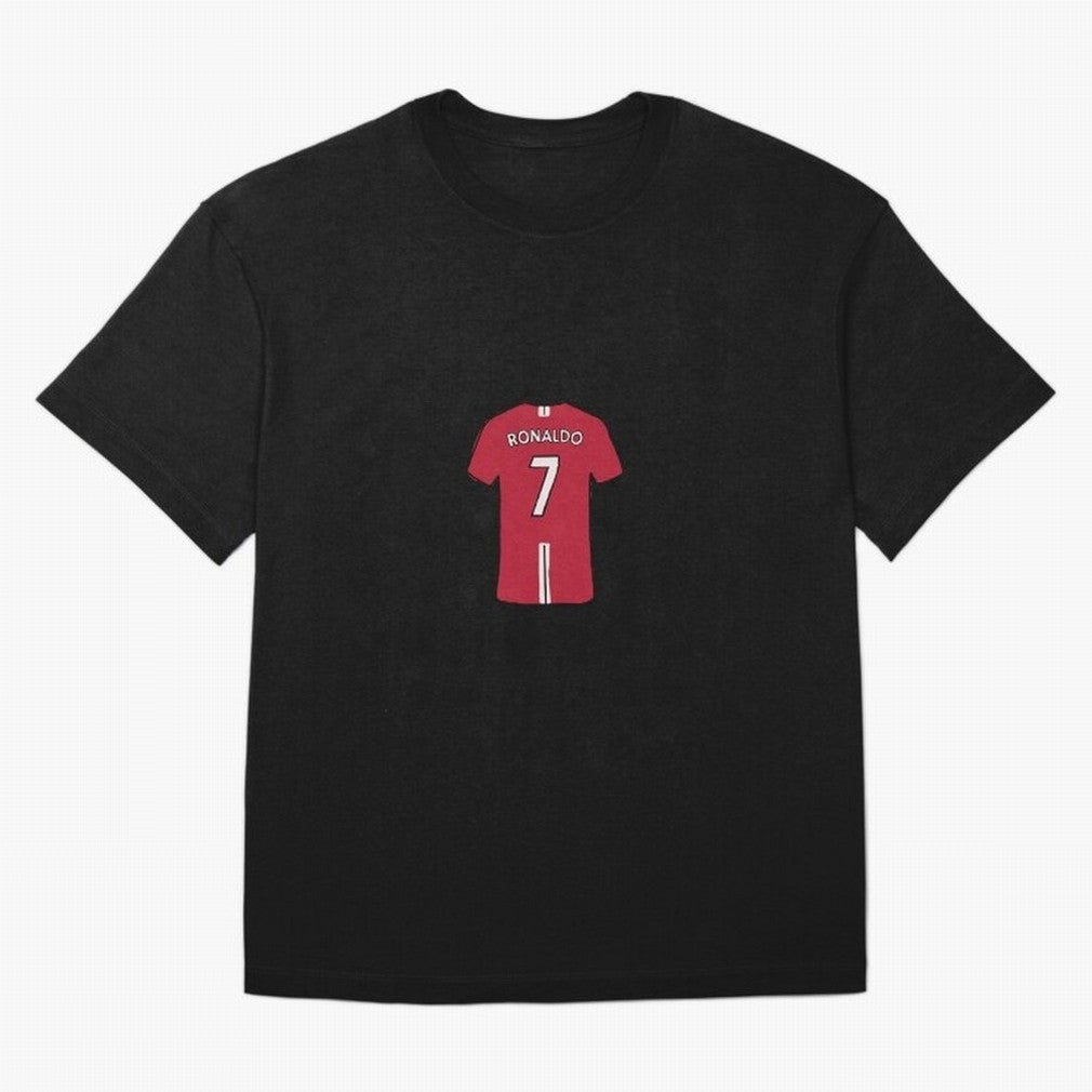 Cristiano Ronaldo Number 7 Jersey Illustration Oversized T-Shirt Show Fan Pride Across FIFA World Cup 2026 for Fans of Neymar and Netherlands, Bringing Fan Favorite Moments, National Team Passion, Big Match Drama and Soccer History; Ideal for