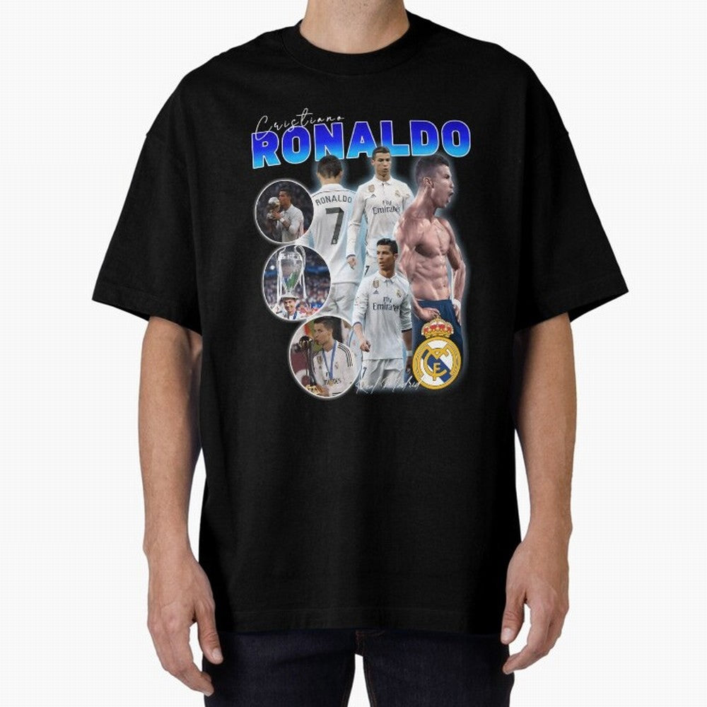 CR7 Real Madrid Poster ¨C For Football Fans and Gift For Ronaldo Supporters Oversized T-Shirt Mark FIFA World Cup 2026 Spirit, Inspired by Argentina, France and Brazil, Messi and Cristiano Ronaldo, Football Passion, Legendary Performances, Festival