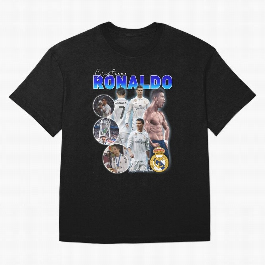 CR7 Real Madrid Poster ¨C For Football Fans and Gift For Ronaldo Supporters Oversized T-Shirt Mark FIFA World Cup 2026 Spirit, Inspired by Argentina, France and Brazil, Messi and Cristiano Ronaldo, Football Passion, Legendary Performances, Festival