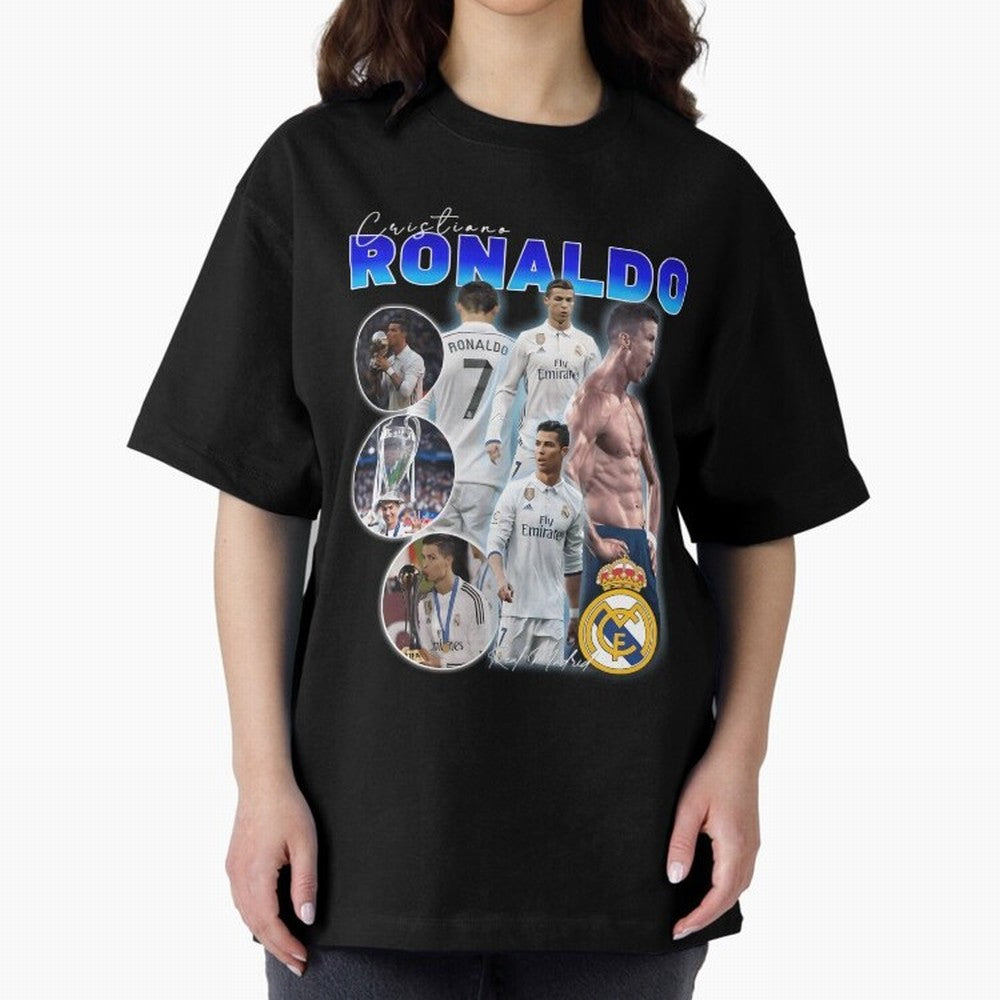 CR7 Real Madrid Poster ¨C For Football Fans and Gift For Ronaldo Supporters Oversized T-Shirt Mark FIFA World Cup 2026 Spirit, Inspired by Argentina, France and Brazil, Messi and Cristiano Ronaldo, Football Passion, Legendary Performances, Festival