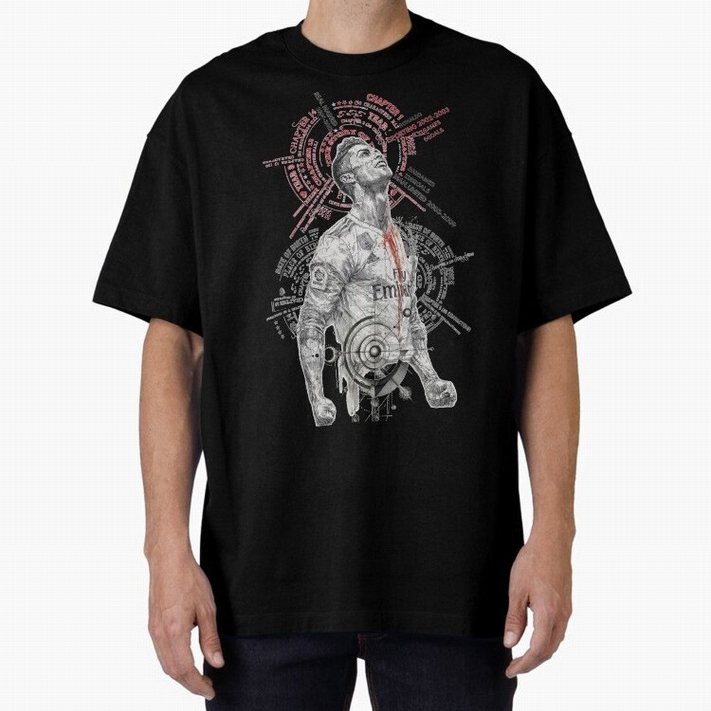 Cristiano Ronaldo Football Playmaker Oversized T-Shirt Bring Retro Soccer Energy to FIFA World Cup 2026 USA Canada Mexico for Fans of Messi, CR7 and Mbappe and Germany, Bringing Worldwide Fan Energy, Dramatic Goals, Stadium Lights and Championship