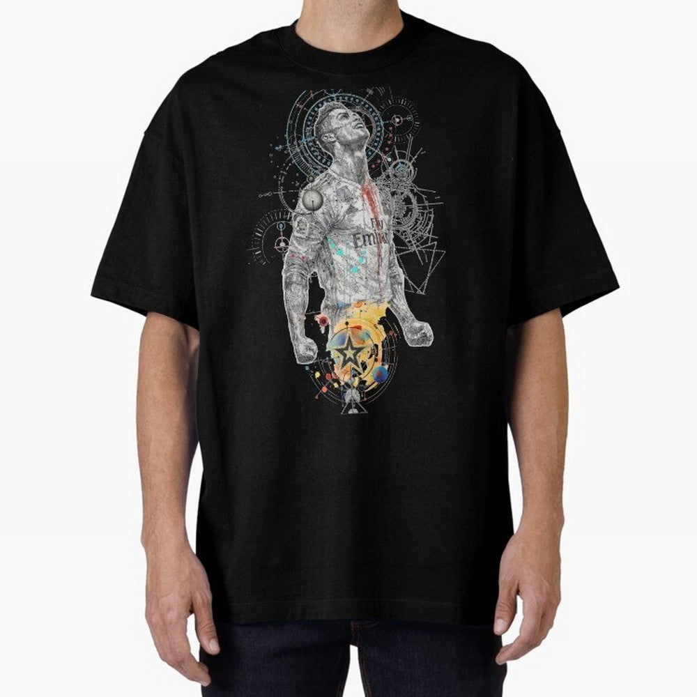 Cristiano Ronaldo Football Playmaker Oversized T-Shirt Make Memories around FIFA World Cup 2026 Group Stage for Fans of Messi and Cristiano Ronaldo and Argentina, France and Brazil, Bringing Football Festival Excitement, Trophy Ambitions, Country