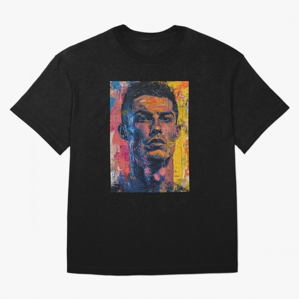 Cristiano Ronaldo illustration Oversized T-Shirt Feel International Energy from FIFA World Cup 2026 Spirit, Connected to France and Portugal, Messi, Neymar and Mbappe, Soccer Culture, Superstar Moments, National Team Dreams and Competitive Fire;