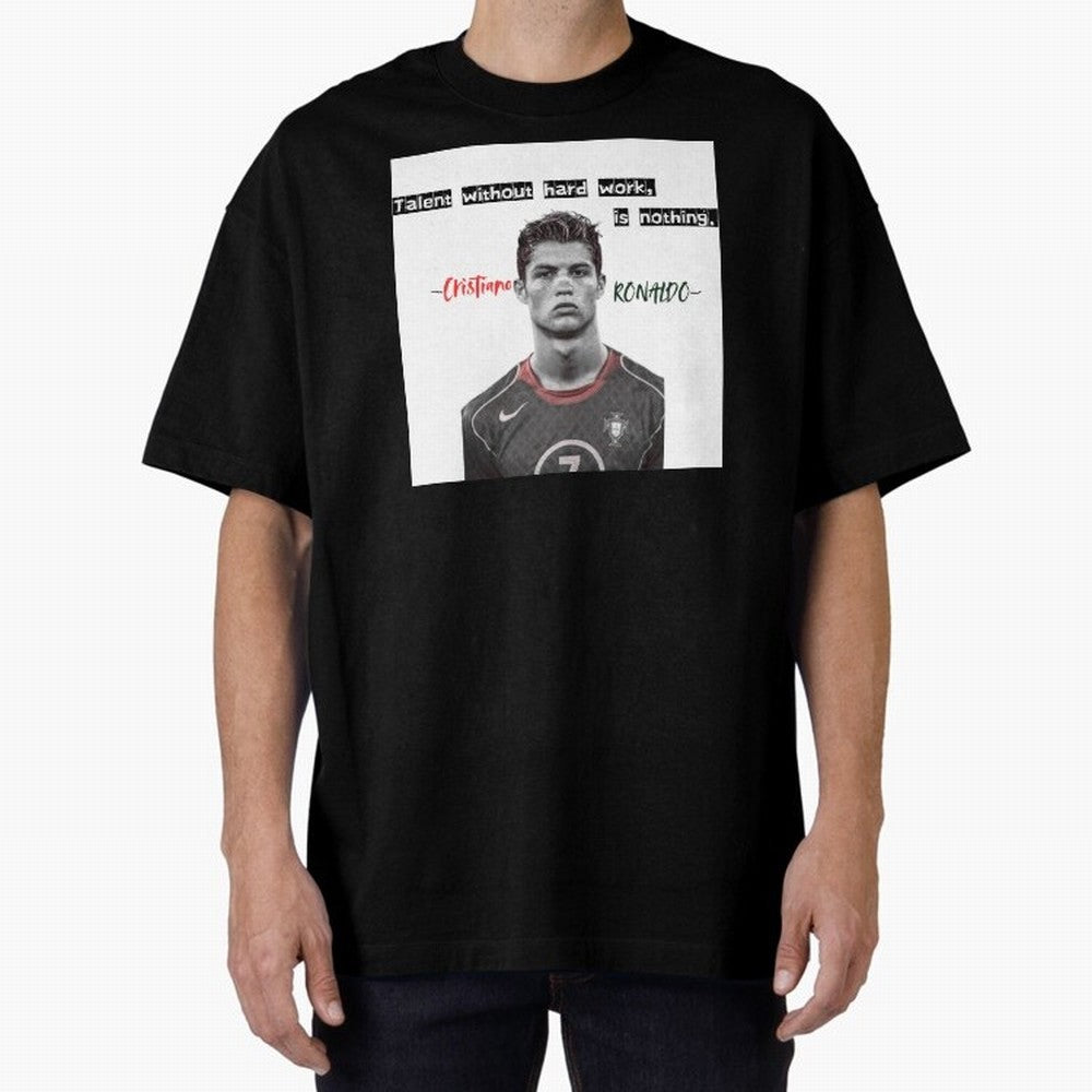 Cristiano Ronaldo - Dedication | NextLevel Motivation white Oversized T-Shirt Upgrade FIFA World Cup 2026 Capturing Neymar, France and Portugal Energy, Retro Football Energy, Iconic Rivalries, Trophy Chase Drama and Stadium Atmosphere; Ideal for