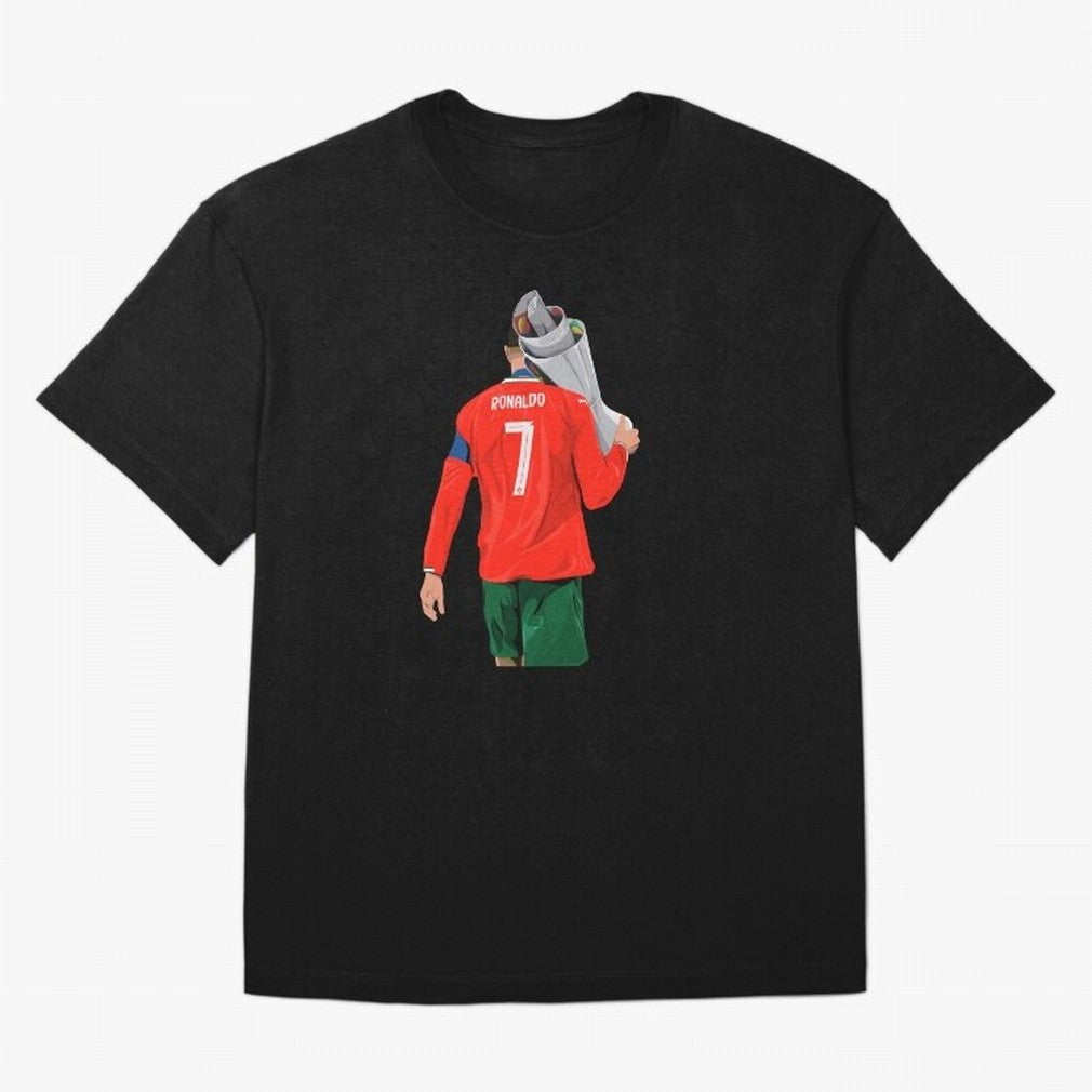 Cristiano Ronaldo Campion Oversized T-Shirt Mark FIFA World Cup 2026 USA Canada Mexico with Mbappe, Brazil Energy, Sports Nostalgia, International Competition, Famous Players and Unforgettable Victories; Great for Watch Parties, Sports Bars, Family