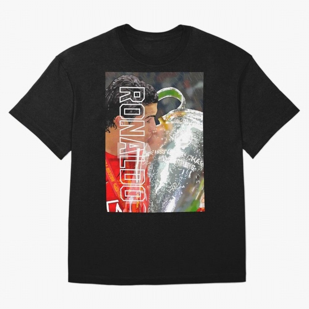 Cristiano Ronaldo ¨C 2008 Manchester United Champions League Glory Artwork by GrizzlyGFX Oversized T-Shirt Live for the Drama of Global Football Passion for FIFA World Cup 2026 Group Stage, Capturing Neymar, Netherlands, Worldwide Fan Energy,