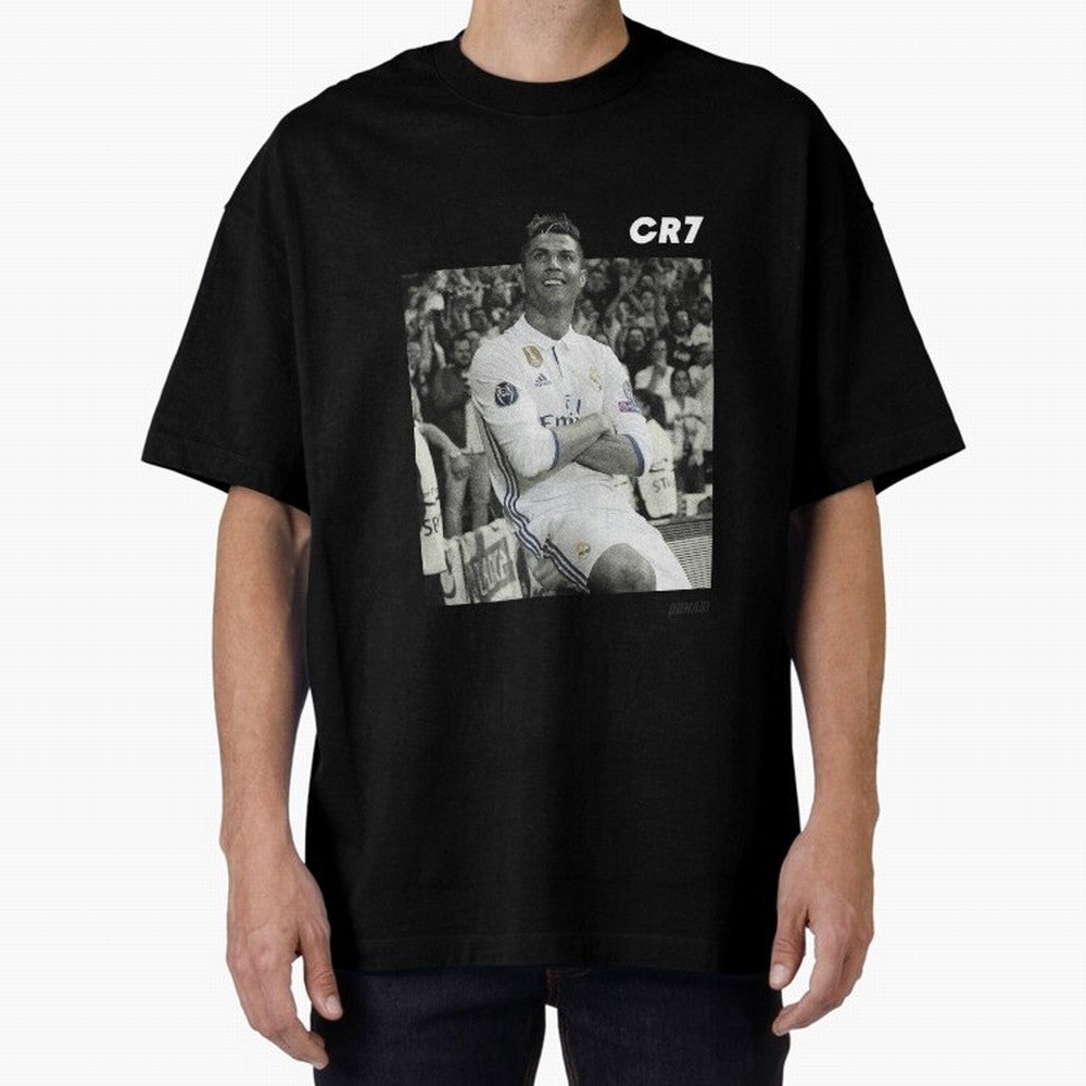 Cristiano Ronaldo | MR. CHAMPIONS LEAGUE Oversized T-Shirt Celebrate the Road through the FIFA World Cup 2026 Group Stage Journey through Haaland Highlights, Spain and Netherlands Pride, Sports Nostalgia, International Competition, Famous Players
