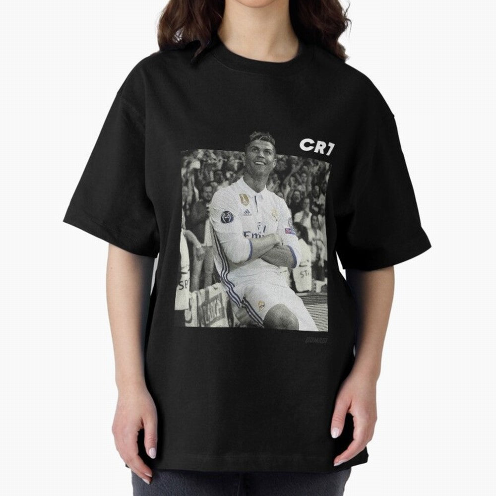 Cristiano Ronaldo | MR. CHAMPIONS LEAGUE Oversized T-Shirt Celebrate the Road through the FIFA World Cup 2026 Group Stage Journey through Haaland Highlights, Spain and Netherlands Pride, Sports Nostalgia, International Competition, Famous Players