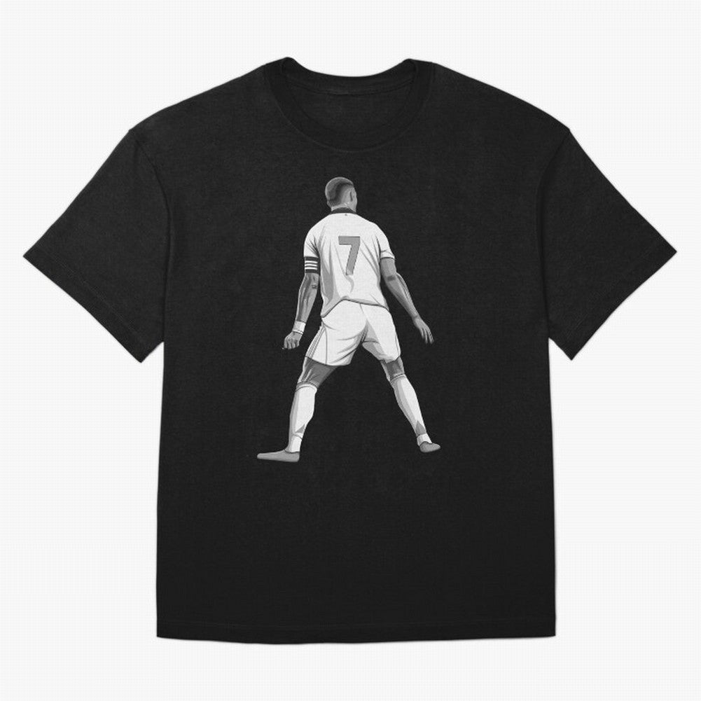 Cristiano Ronaldo Black and White Version Oversized T-Shirt Celebrate the Next Chapter of Match Day Hype around FIFA World Cup 2026 Group Stage, Cristiano Ronaldo, Haaland and CR7, Argentina and Brazil, Goal Celebration Energy, Supporter Heritage,