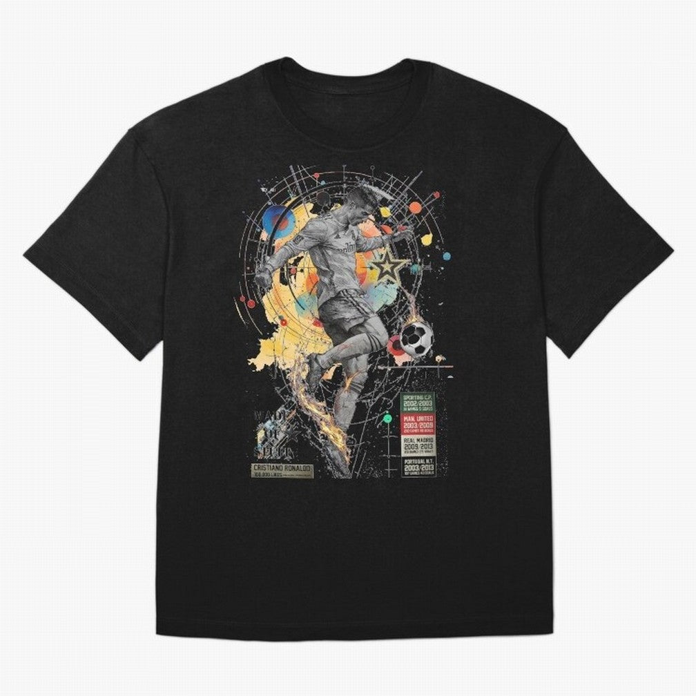Cristiano Ronaldo Football Playmaker Oversized T-Shirt Cheer through Every Moment of FIFA World Cup 2026 USA Canada Mexico Spirit, Highlighting Portugal, Mbappe, Retro Football Energy, Iconic Rivalries, Trophy Chase Drama and Stadium Atmosphere;