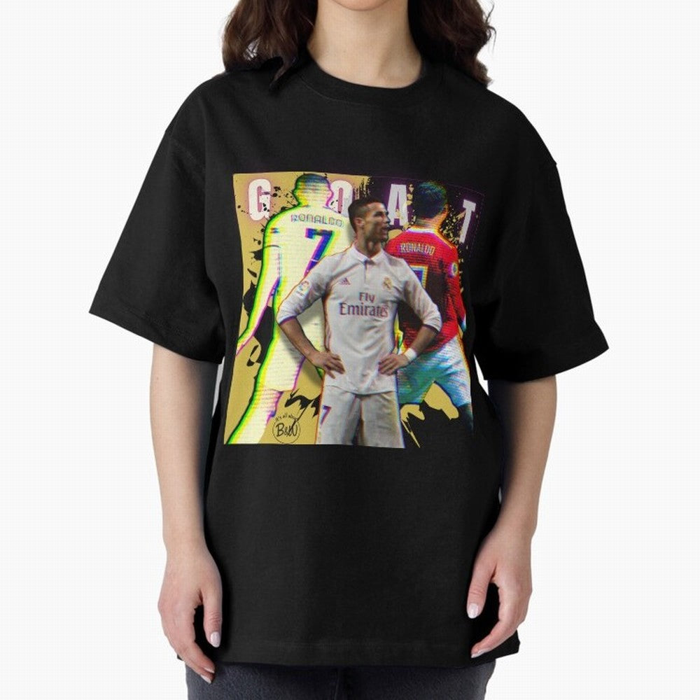 Cristiano Ronaldo ¨C The GOAT Era Tribute Oversized T-Shirt Step into FIFA World Cup 2026 Capturing Messi, CR7 and Mbappe, England and Germany Energy, Soccer Culture, Superstar Moments, National Team Dreams and Competitive Fire; Ideal for