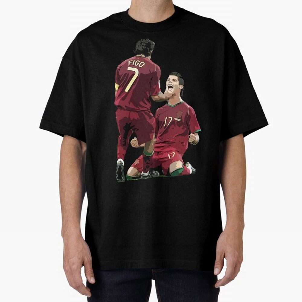 Luis Figo & Cristiano Ronaldo Oversized T-Shirt Elevate Match Day Hype around FIFA World Cup 2026 Group Stage, Neymar, Haaland and Cristiano Ronaldo, Brazil, Worldwide Fan Energy, Dramatic Goals, Stadium Lights and Championship Celebrations; Built