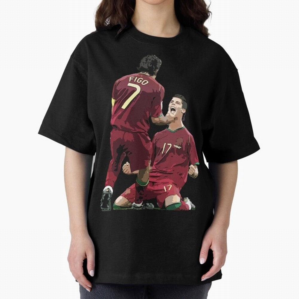 Luis Figo & Cristiano Ronaldo Oversized T-Shirt Elevate Match Day Hype around FIFA World Cup 2026 Group Stage, Neymar, Haaland and Cristiano Ronaldo, Brazil, Worldwide Fan Energy, Dramatic Goals, Stadium Lights and Championship Celebrations; Built
