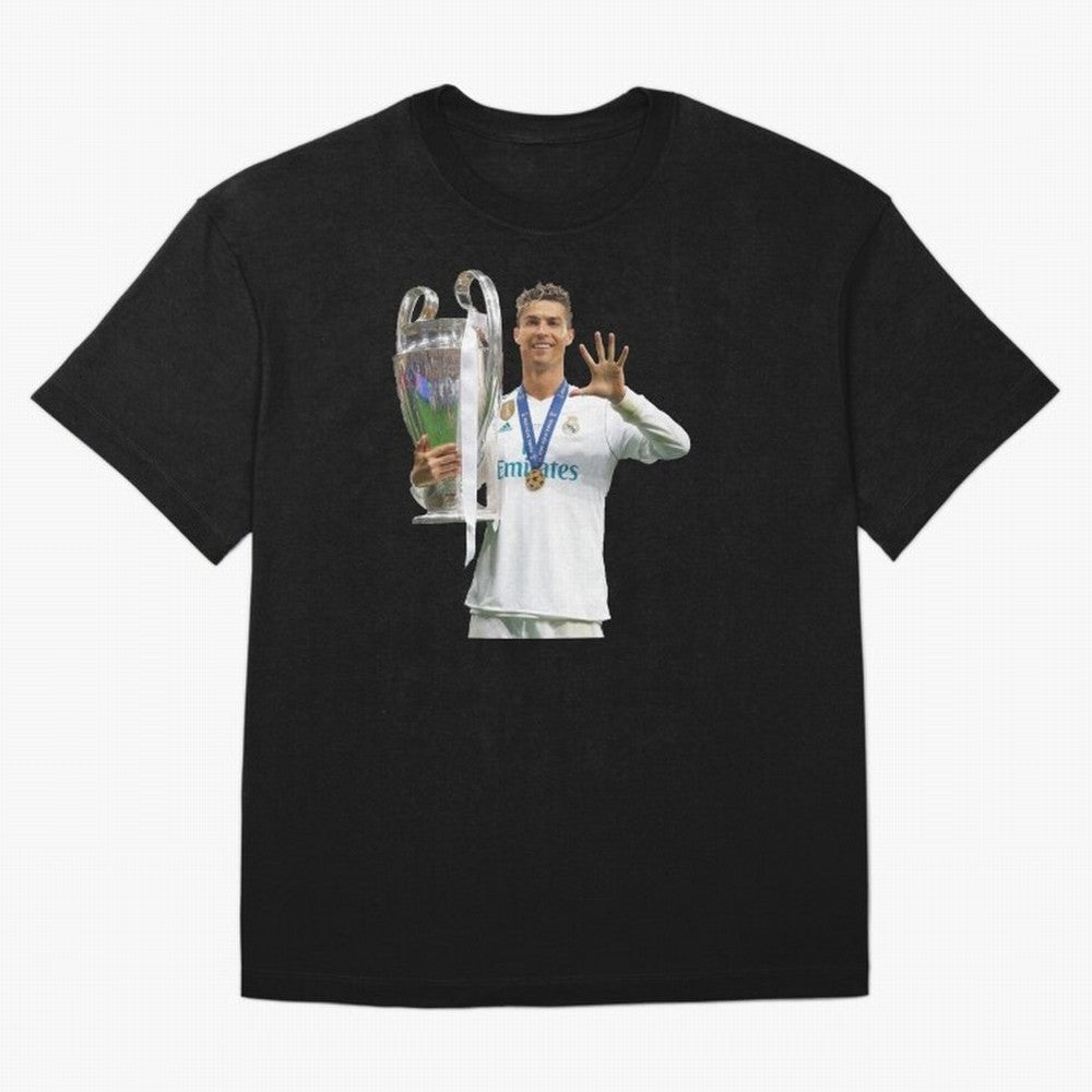 Cristiano Ronaldo with the cup Oversized T-Shirt Remember FIFA World Cup 2026 Highlighting CR7, Portugal Energy, Worldwide Fan Energy, Dramatic Goals, Stadium Lights and Championship Celebrations; Made for Collectors Who Enjoy Iconic Players,