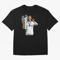 Cristiano Ronaldo with the cup Oversized T-Shirt Remember FIFA World Cup 2026 Highlighting CR7, Portugal Energy, Worldwide Fan Energy, Dramatic Goals, Stadium Lights and Championship Celebrations; Made for Collectors Who Enjoy Iconic Players,
