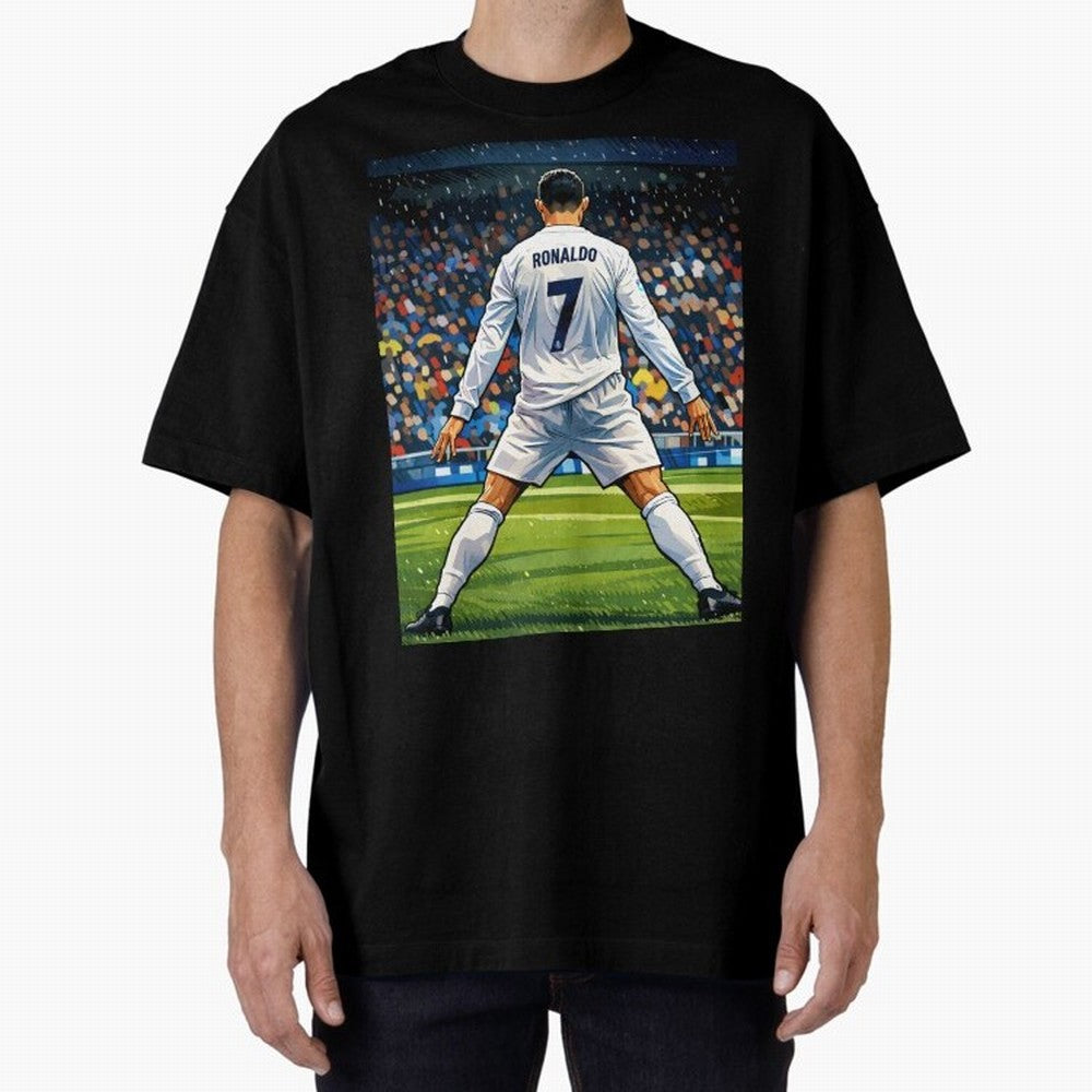 CR7 Oversized T-Shirt Carry the FIFA World Cup 2026 Journey through Messi, CR7 and Mbappe Highlights, Netherlands Pride, Champion Mindset, Group Stage Buzz, Knockout Tension and Passionate Fan Culture; Great for Watch Parties, Sports Bars, Family