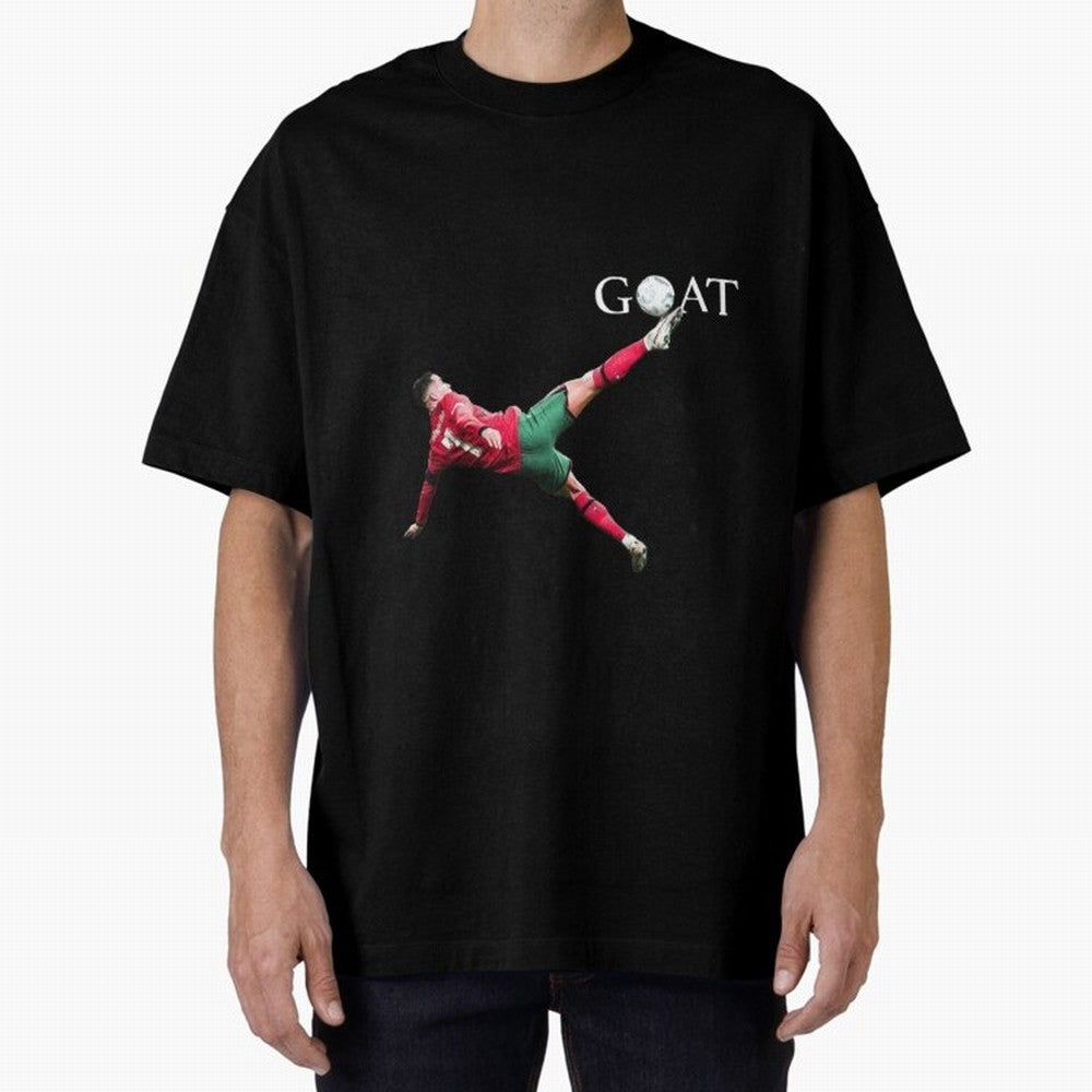 GOAT in Motion: Ronaldo's Iconic Bicycle Kick Oversized T-Shirt Capture Stadium Memories from FIFA World Cup 2026 Group Stage Spirit, Inspired by Netherlands, Messi, Stadium Memories, Football Loyalty, International Chants and Championship