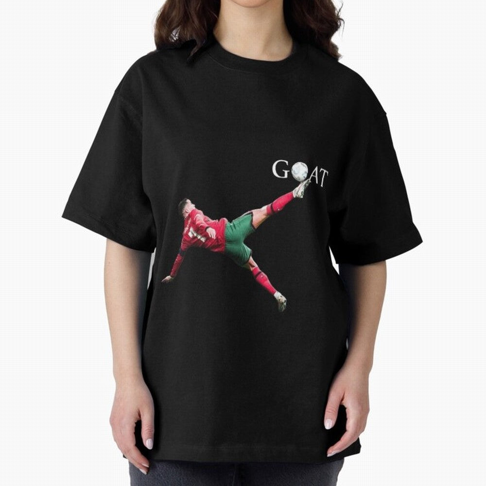 GOAT in Motion: Ronaldo's Iconic Bicycle Kick Oversized T-Shirt Capture Stadium Memories from FIFA World Cup 2026 Group Stage Spirit, Inspired by Netherlands, Messi, Stadium Memories, Football Loyalty, International Chants and Championship