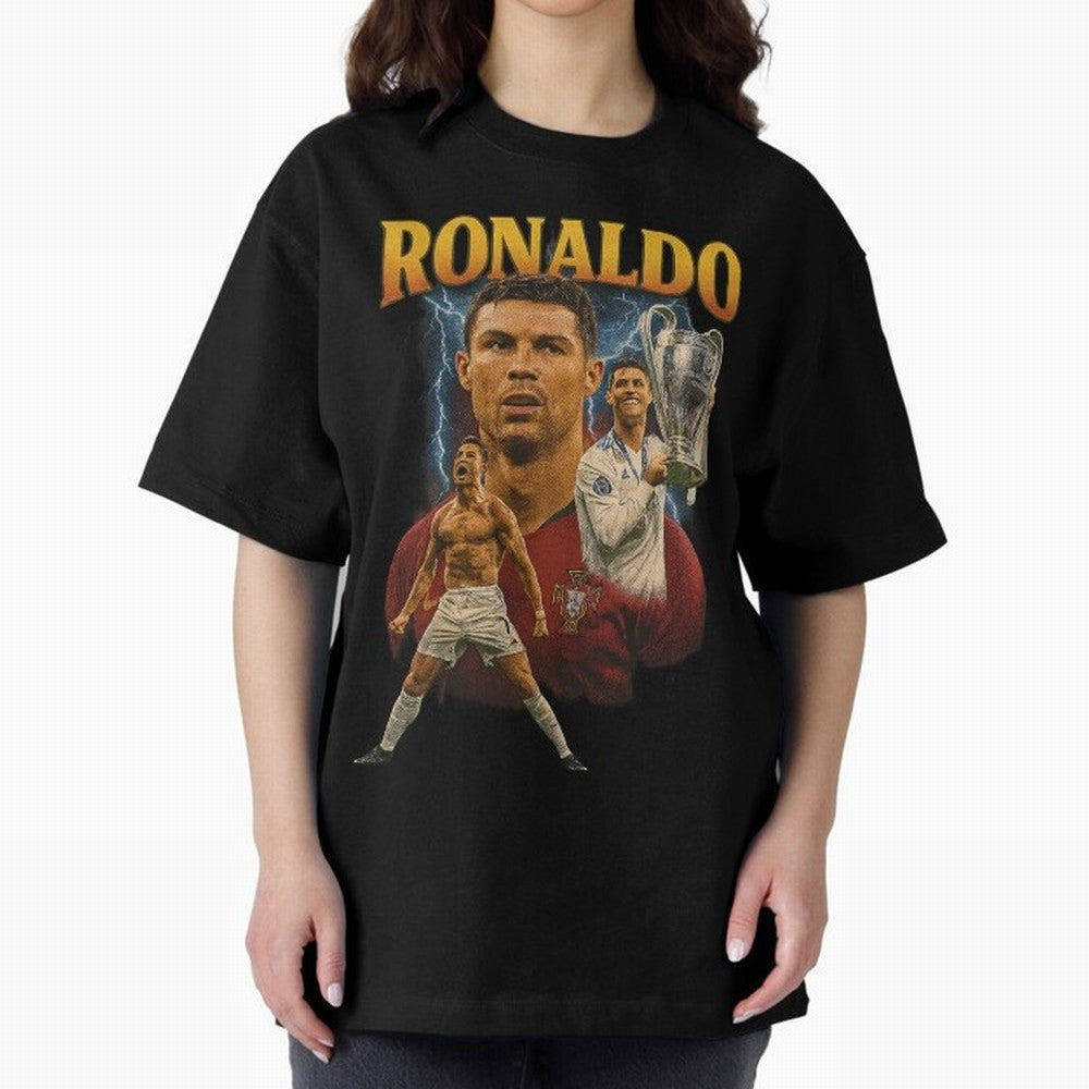 Cristiano Ronaldo CR7 Retro clothing | Vintage Football Legend Oversized T-Shirt Spotlight FIFA World Cup 2026 USA Canada Mexico for Fans of Messi, CR7 and Mbappe and Netherlands, Bringing Football History, Final Match Energy, Crowd Noise and Once