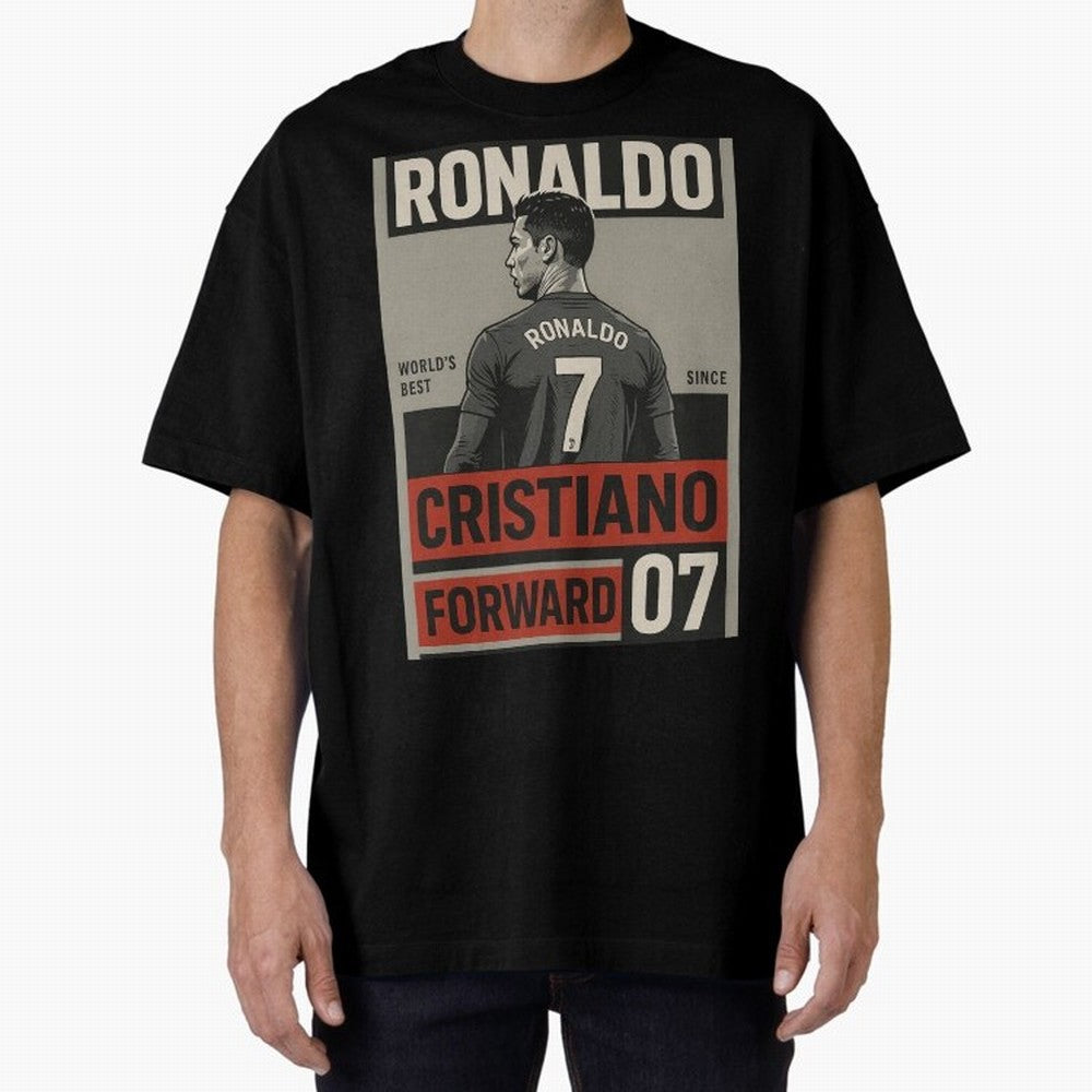 CR7 Legacy ¨C Cold Blooded Greatness Poster Art Oversized T-Shirt Stand Out with Spirit from Match Day Hype around FIFA World Cup 2026, Messi and Cristiano Ronaldo, France and Portugal, Global Supporter Spirit, Legendary Goals, National Colors and