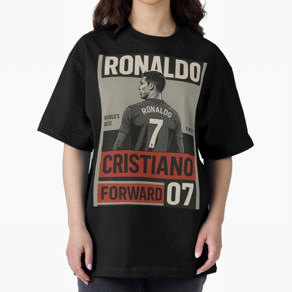 CR7 Legacy ¨C Cold Blooded Greatness Poster Art Oversized T-Shirt Stand Out with Spirit from Match Day Hype around FIFA World Cup 2026, Messi and Cristiano Ronaldo, France and Portugal, Global Supporter Spirit, Legendary Goals, National Colors and