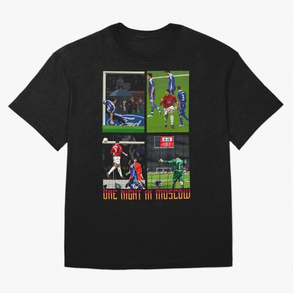 One Night in Moscow ¨C Manchester United 2008 Champions League Glory Artwork Oversized T-Shirt Follow the Road to FIFA World Cup 2026 Group Stage for Fans of Mbappe and Portugal, Spain and Germany, Bringing Worldwide Fan Energy, Dramatic Goals,