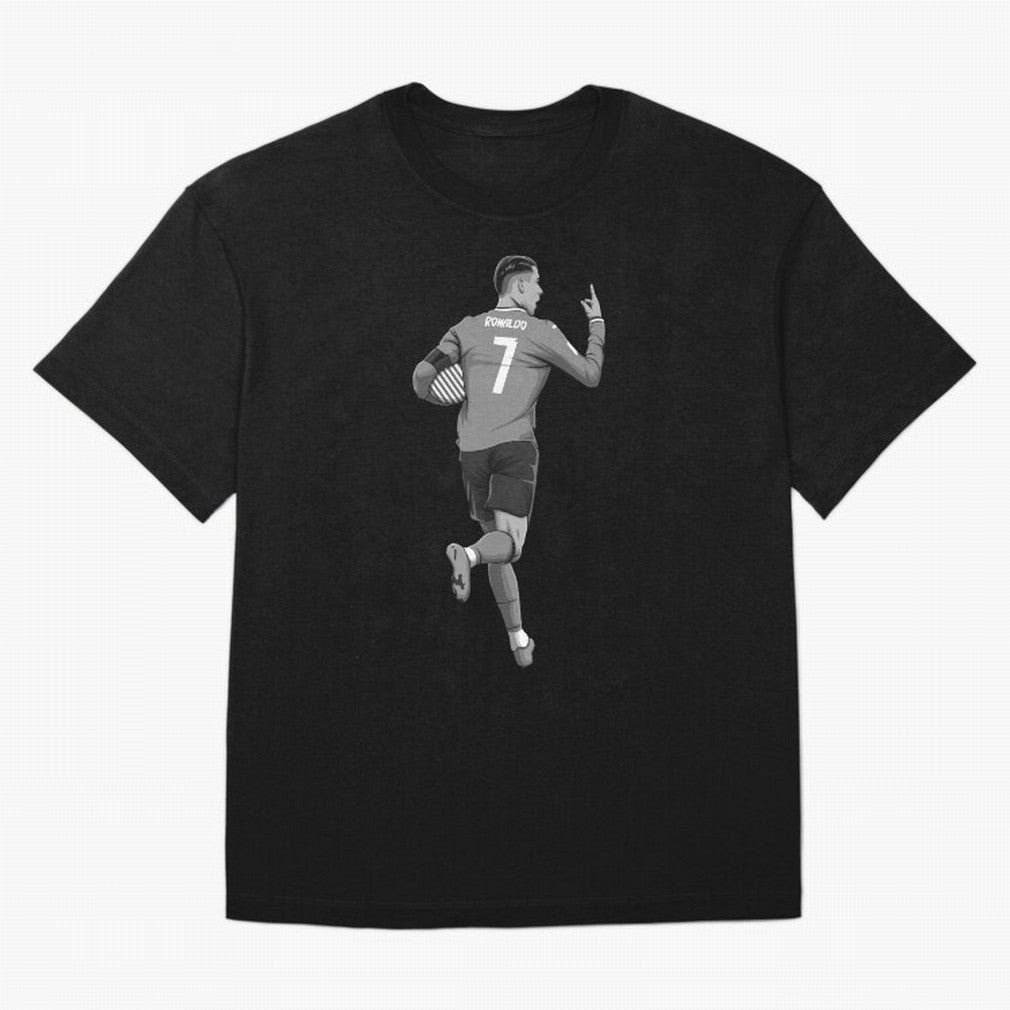 Cristiano Ronaldo Black and White Version Oversized T-Shirt Show Your Tournament Heart for FIFA World Cup 2026 USA Canada Mexico for Fans of Messi and Spain, Bringing Football Passion, Legendary Performances, Festival Vibes and Supporter Community;