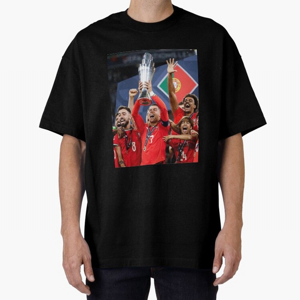 Portugal Football Team | 2025 Champions | Illustration Drawing Oversized T-Shirt Celebrate the Stars of the FIFA World Cup 2026 Journey through Neymar, Haaland and Cristiano Ronaldo Highlights, Netherlands Pride, Game Day Rituals, Football Legends,