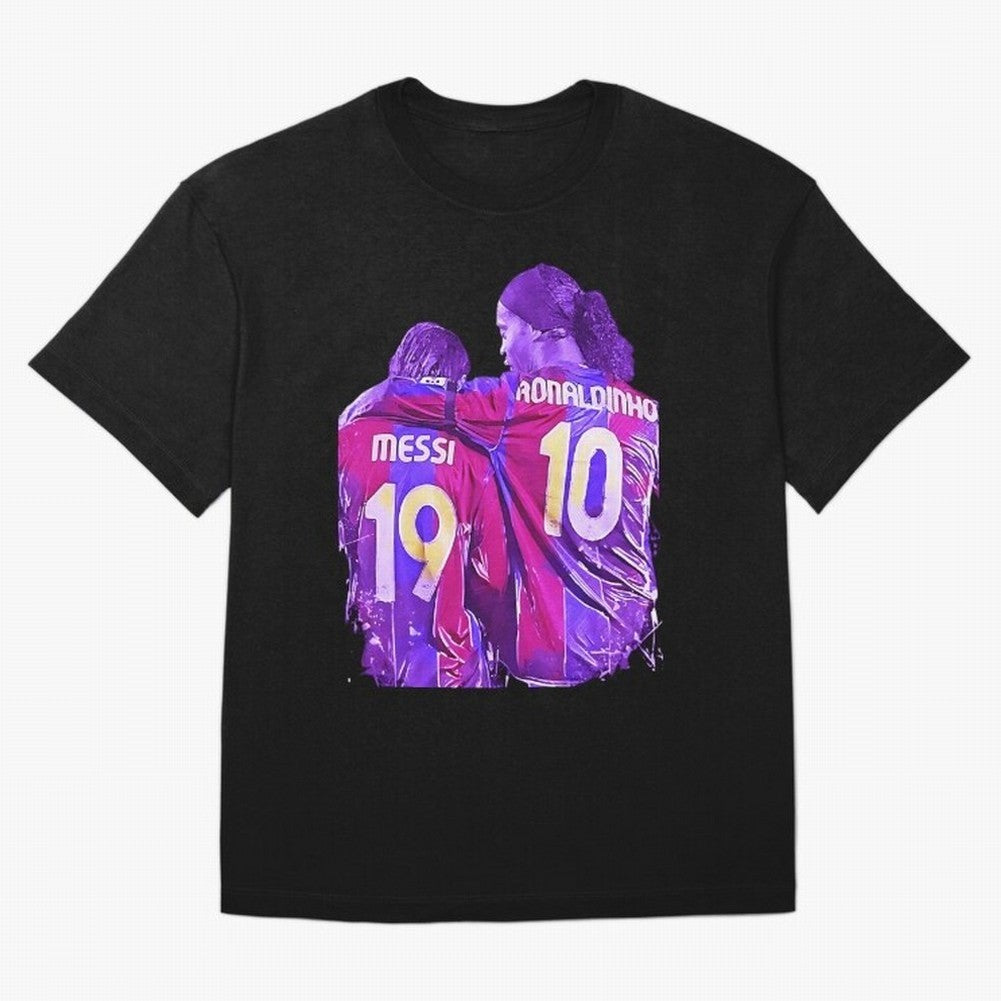 ronaldinho and messi - goat Oversized T-Shirt Feel the Trophy Chase of Global Football Passion for FIFA World Cup 2026 Group Stage, Inspired by Cristiano Ronaldo, France, Football History, Final Match Energy, Crowd Noise and Once in a Lifetime
