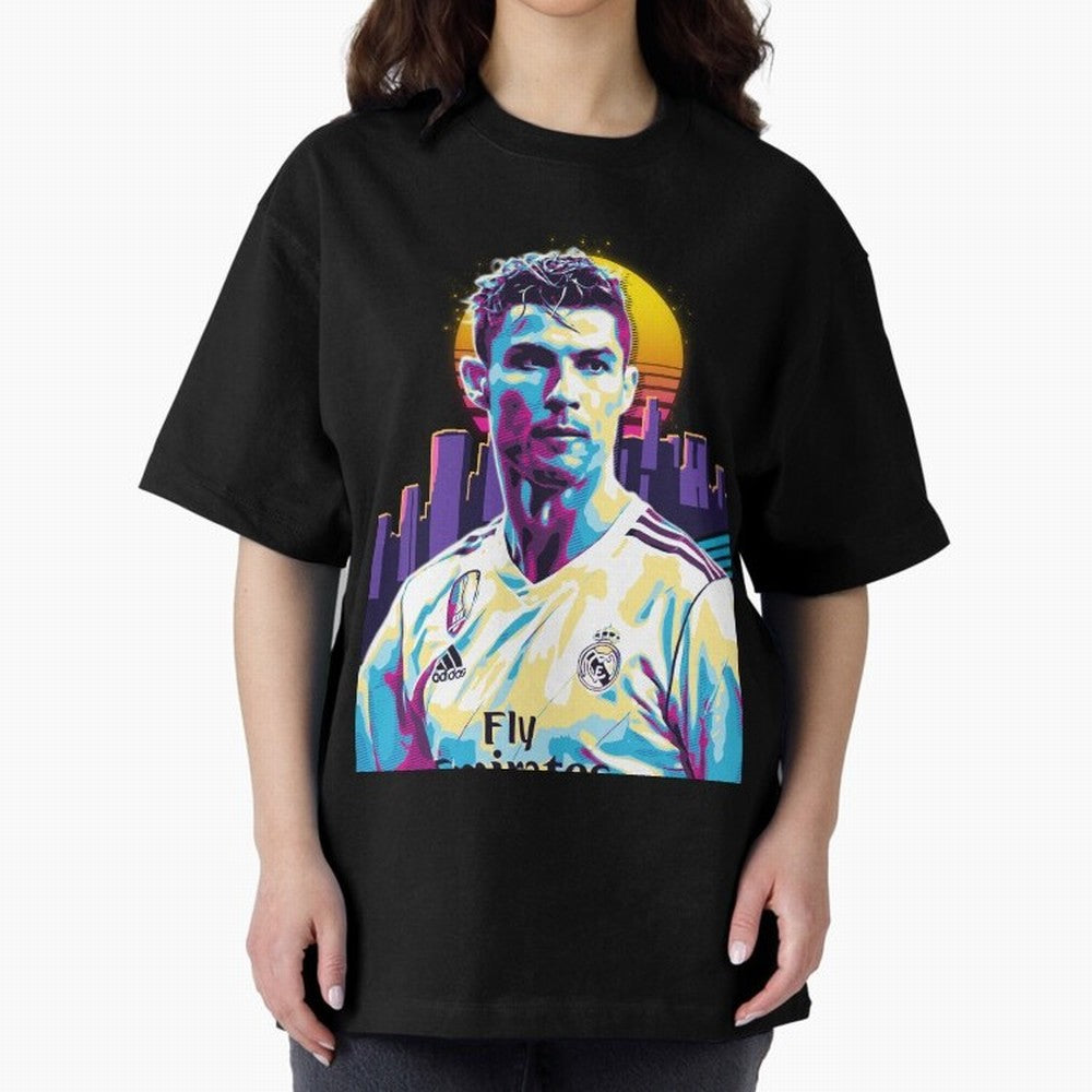Christiano Ronaldo retro Oversized T-Shirt Show Fan Pride Across FIFA World Cup 2026 for Fans of Cristiano Ronaldo, Haaland and CR7 and France, Bringing Champion Mindset, Group Stage Buzz, Knockout Tension and Passionate Fan Culture; Perfect for