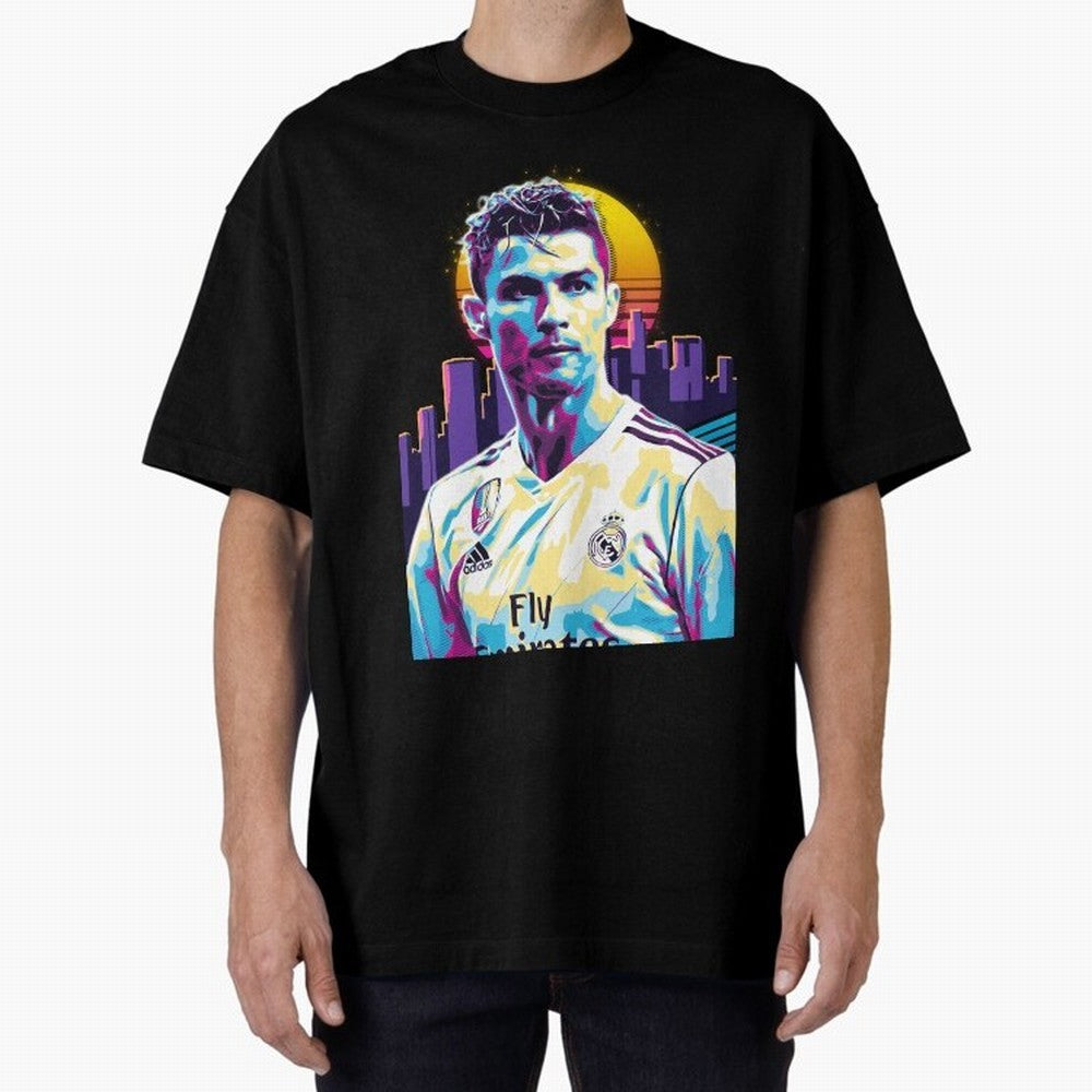 Christiano Ronaldo retro Oversized T-Shirt Show Fan Pride Across FIFA World Cup 2026 for Fans of Cristiano Ronaldo, Haaland and CR7 and France, Bringing Champion Mindset, Group Stage Buzz, Knockout Tension and Passionate Fan Culture; Perfect for