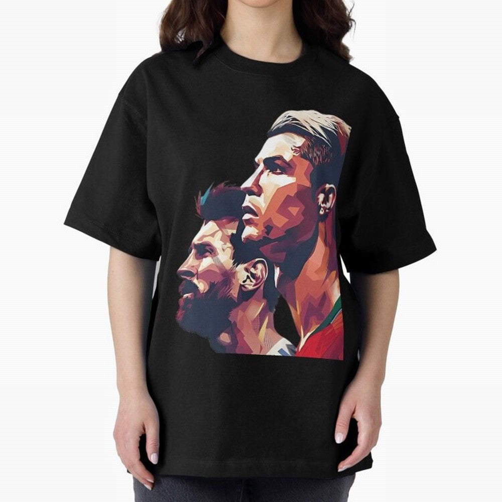 ronaldo and messi - Goat Oversized T-Shirt Experience FIFA World Cup 2026 for Fans of Messi, CR7 and Mbappe and England and Germany, Bringing Champion Mindset, Group Stage Buzz, Knockout Tension and Passionate Fan Culture; Perfect for People Who