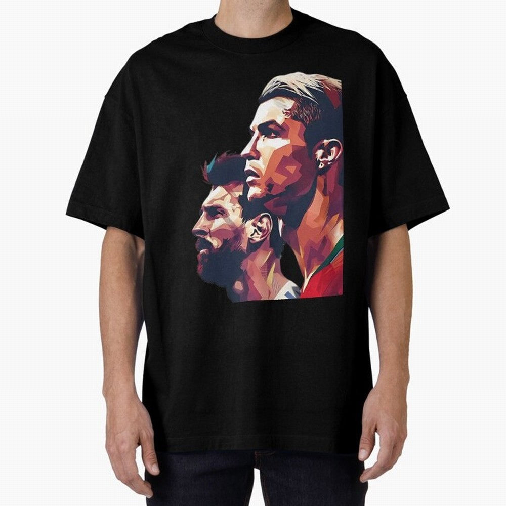 ronaldo and messi - Goat Oversized T-Shirt Experience FIFA World Cup 2026 for Fans of Messi, CR7 and Mbappe and England and Germany, Bringing Champion Mindset, Group Stage Buzz, Knockout Tension and Passionate Fan Culture; Perfect for People Who