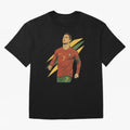 Cristiano Ronaldo Retro Portugal Football Art ¨C Vintage Supporter Design Oversized T-Shirt Celebrate Every Goal in the FIFA World Cup 2026 Group Stage Journey through Neymar, Haaland and Cristiano Ronaldo Highlights, France and Portugal Pride,