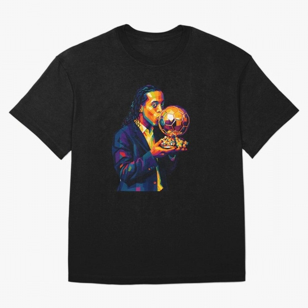 Ronaldinho Wpap Art Oversized T-Shirt Bring Legendary Rivalry Energy to FIFA World Cup 2026 Group Stage for Fans of Messi, Neymar and Mbappe and France, Bringing Soccer Culture, Superstar Moments, National Team Dreams and Competitive Fire; Perfect