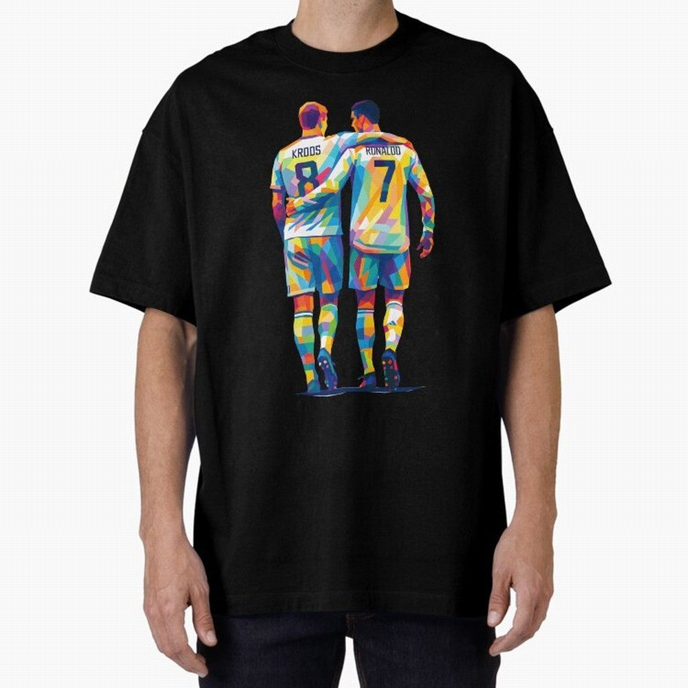 Cristiano Ronaldo & Toni Kroos Wpap Art Oversized T-Shirt Honor the Beautiful Game during Match Day Hype around FIFA World Cup 2026, Neymar, Haaland and Cristiano Ronaldo, Netherlands, Stadium Memories, Football Loyalty, International Chants and
